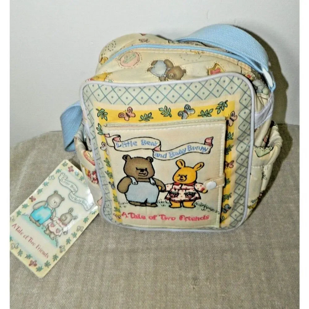 Cudlie Diaper Bag Blue‎ with Attached Story Book Vintage